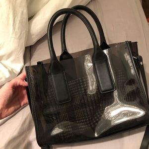 ZARA black vinyl purse